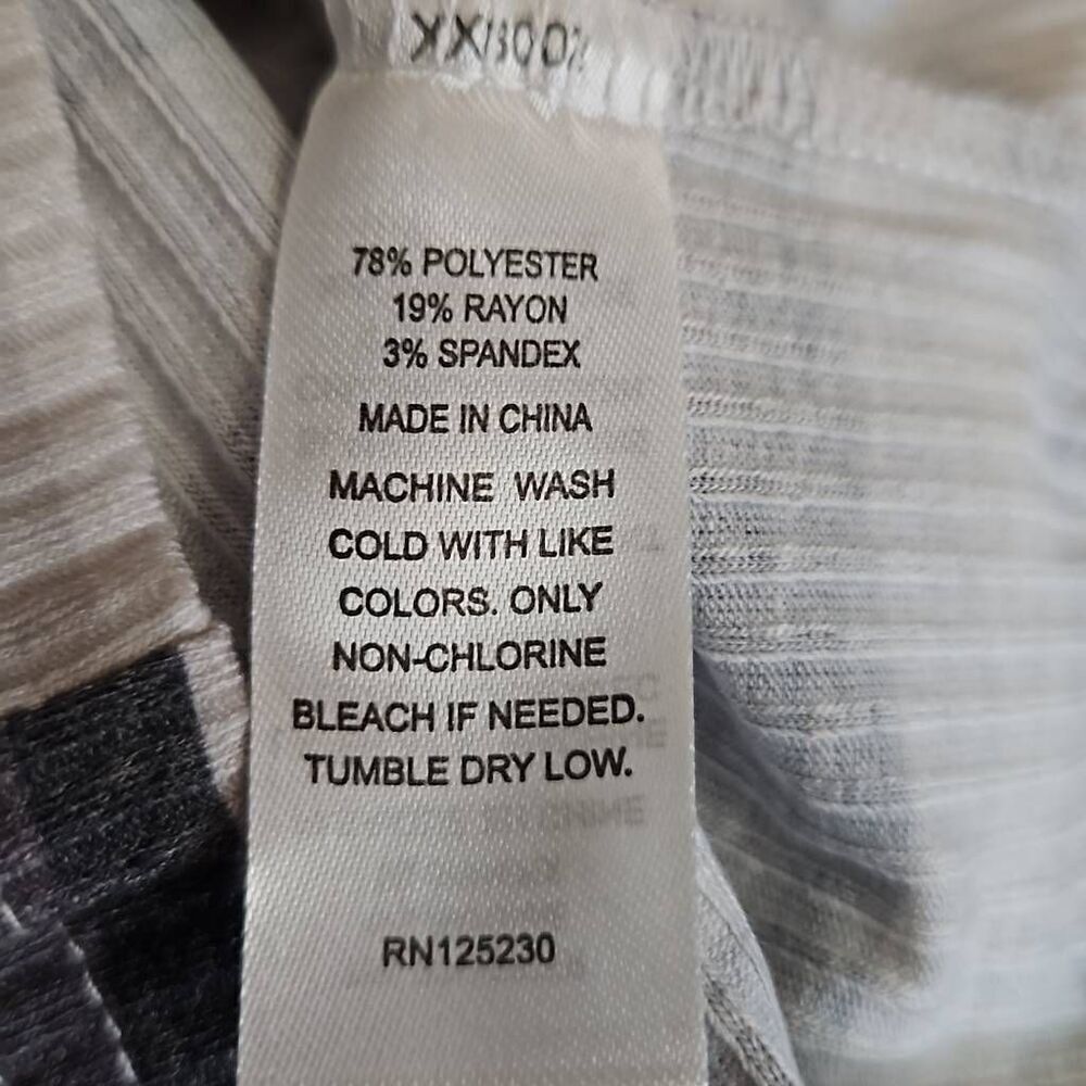 CALI BE Long Sleeve Striped Top Grey Black Small - Picture 4 of 5